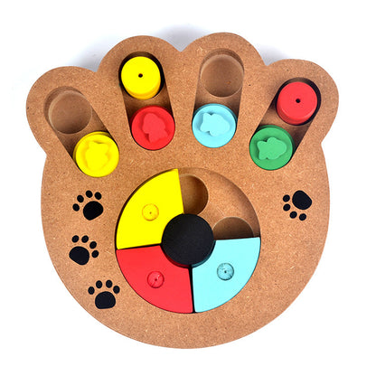 Wooden play feeding multi-functional pet toys