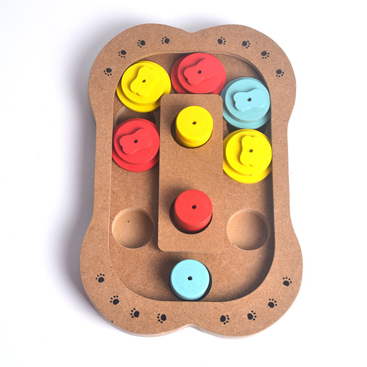 Wooden play feeding multi-functional pet toys