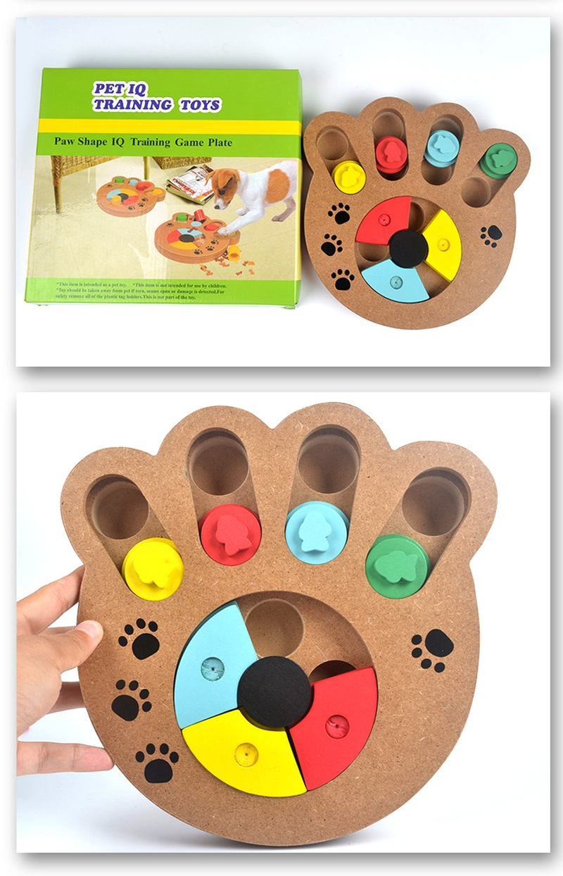 Wooden play feeding multi-functional pet toys