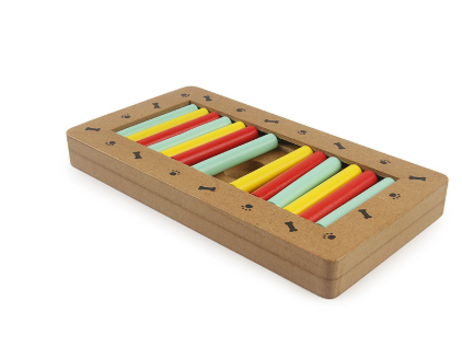 Wooden play feeding multi-functional pet toys