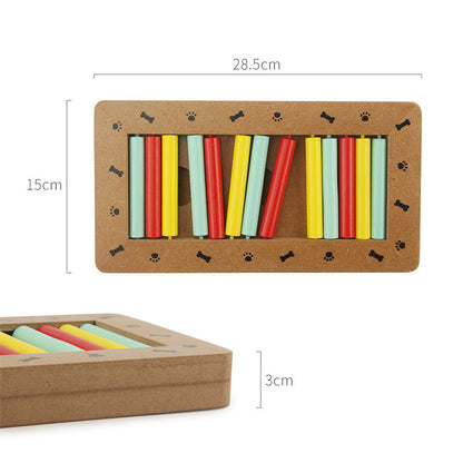 Wooden play feeding multi-functional pet toys